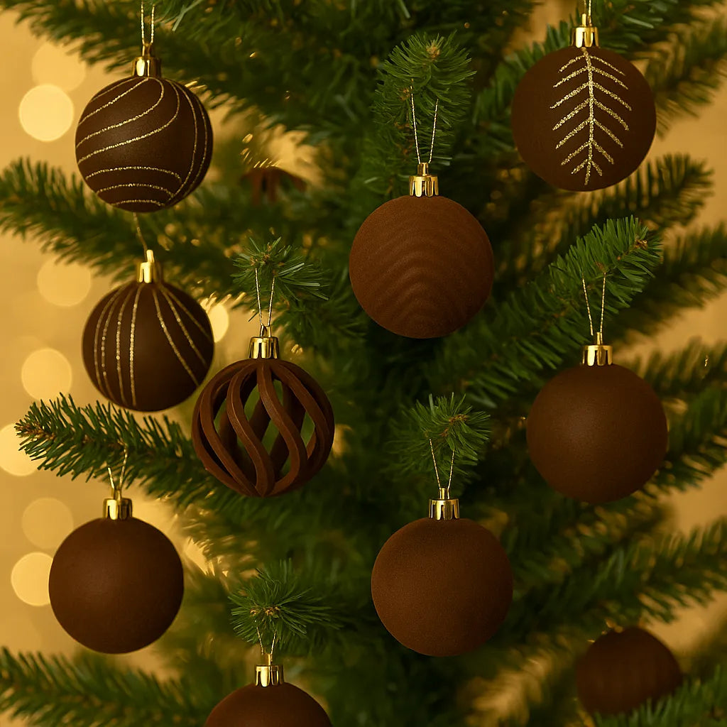 Boules Elégantes Marron Doré