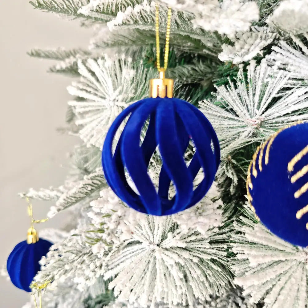 Boules Luxueuses Bleues en Velours Classe