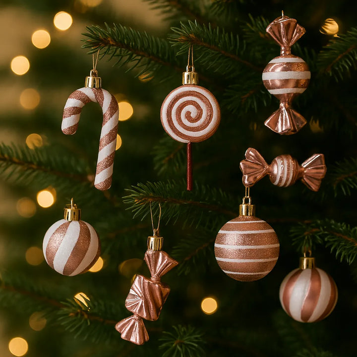 Boules de Douceurs de Noël Sapin Rose Gold