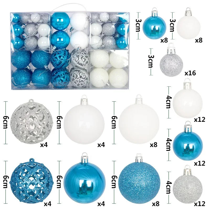 Boules de Noël Bleu et Blanc