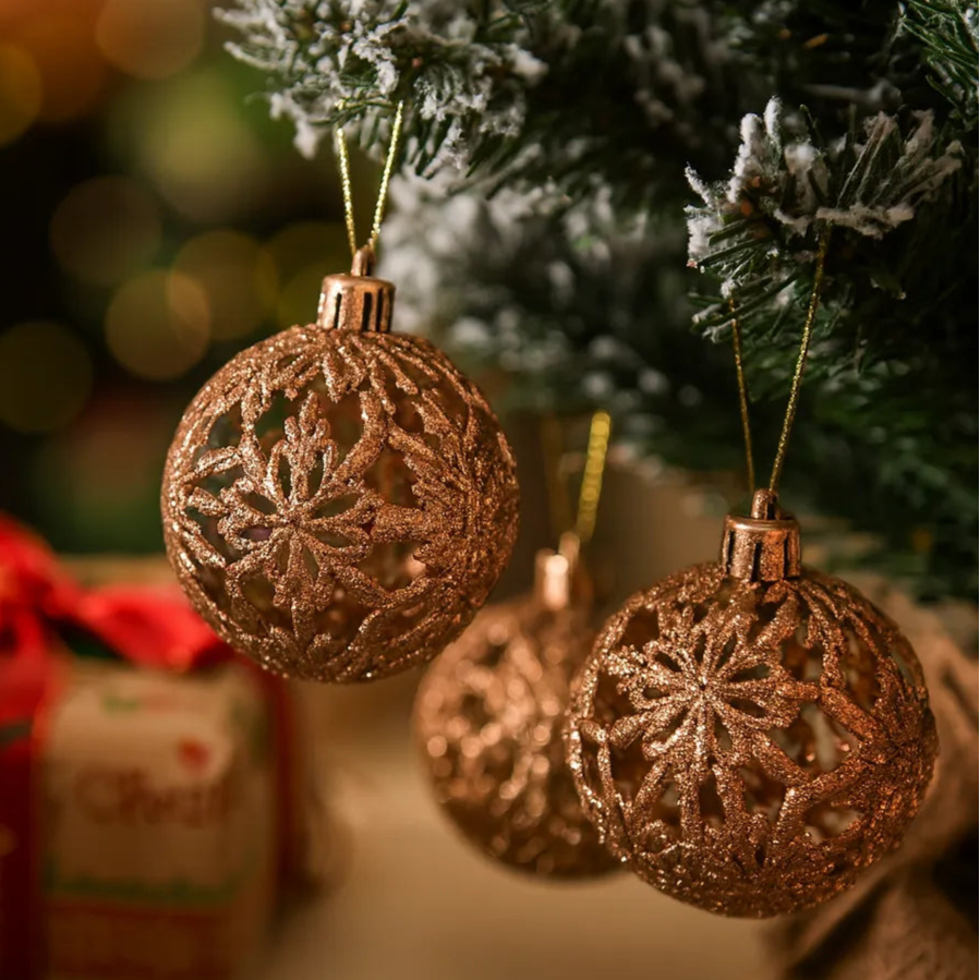 Boules de Noël Bronze Ajourées