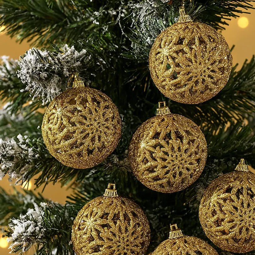 Boules de Noël Dorées Ajourées