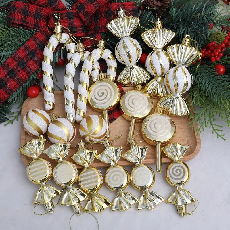 Boules de Noël Fantaisie Sucrée Or