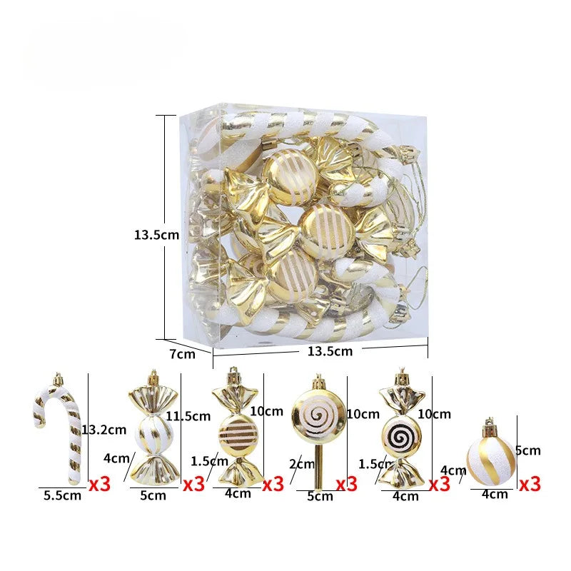 Boules de Noël Fantaisie Sucrée Or Design