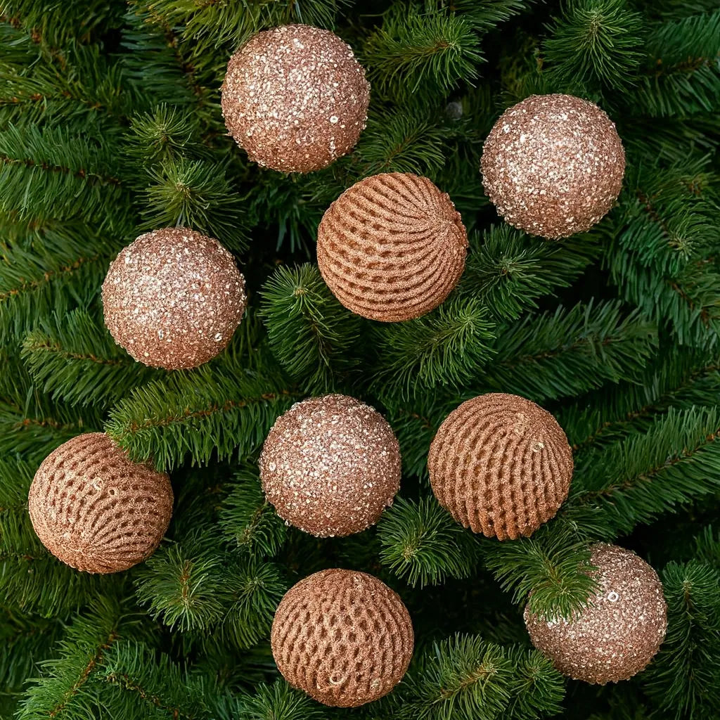 Boules de Noël Roses Originales à Sequins