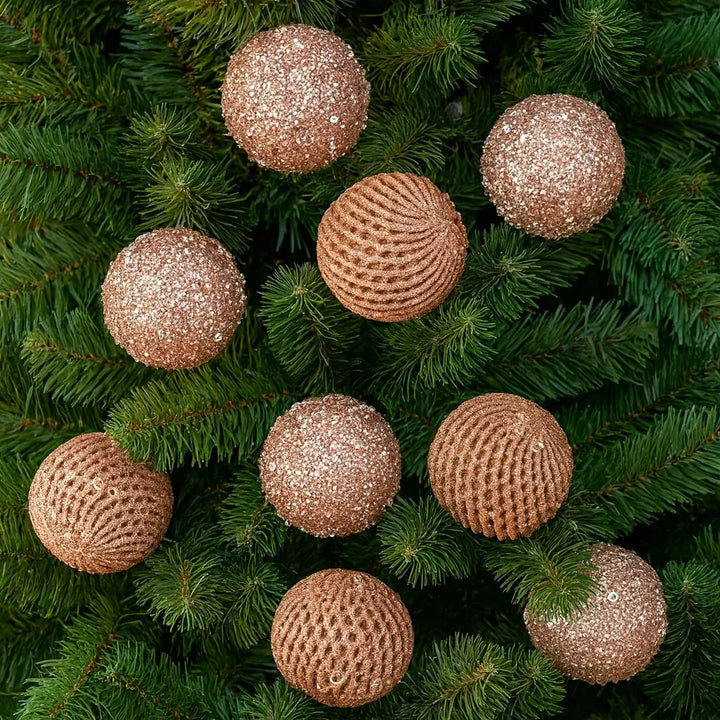 Boules de Noël Roses Originales à Sequins