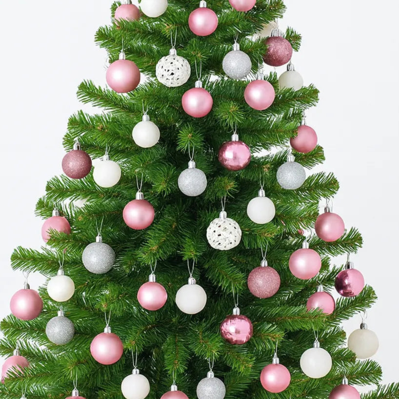 Boules de Noël Roses et Argent