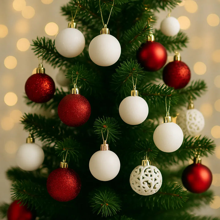 Boules de Noël Rouge et Blanc
