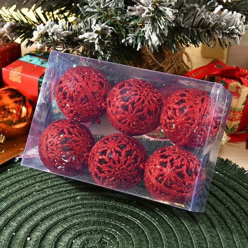 Boules de Noël Rouges Ajourées
