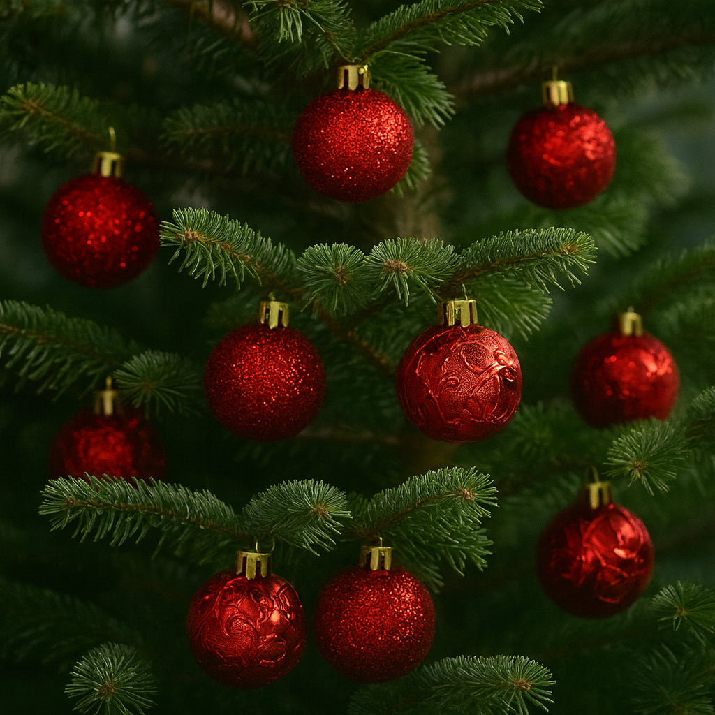 Boules de Noël Rouges Brillantes