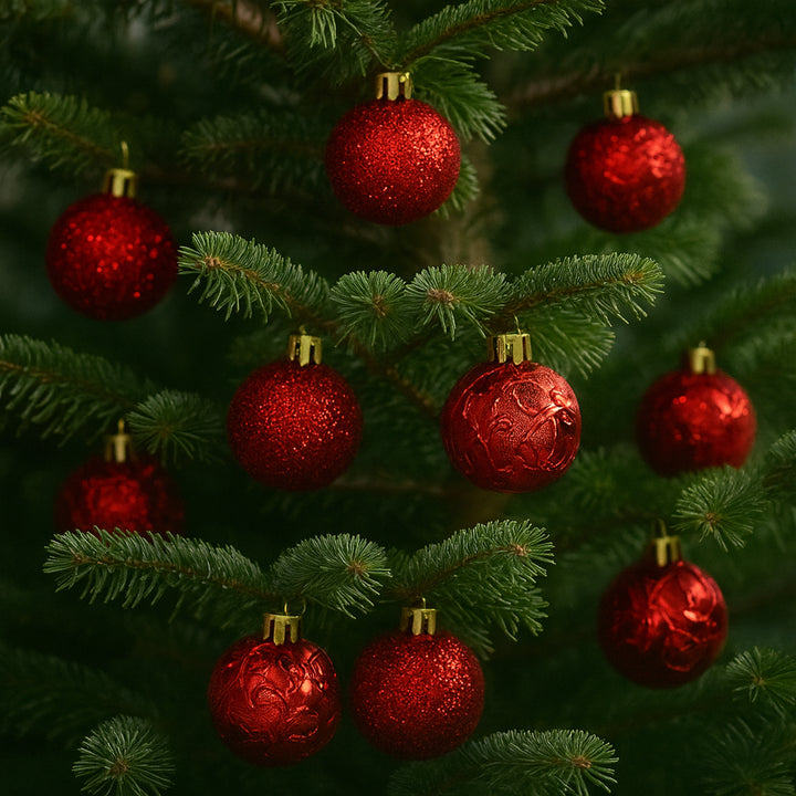 Boules de Noël Rouges Brillantes