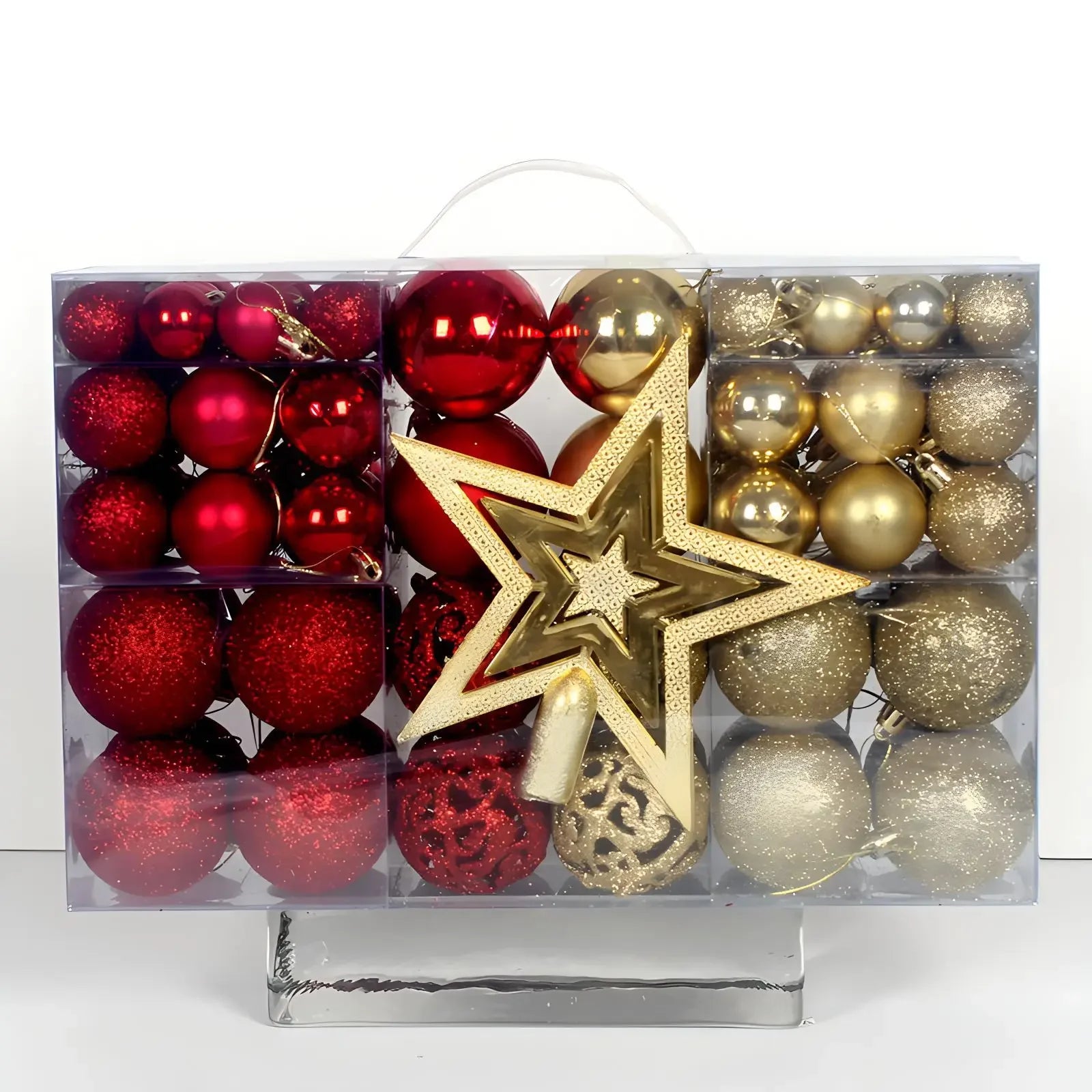 Boules de Noël Rouges et Dorées