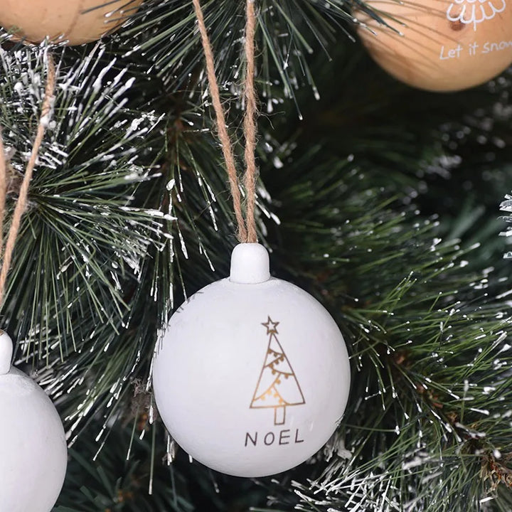 Boules de Noël en Bois Blanc