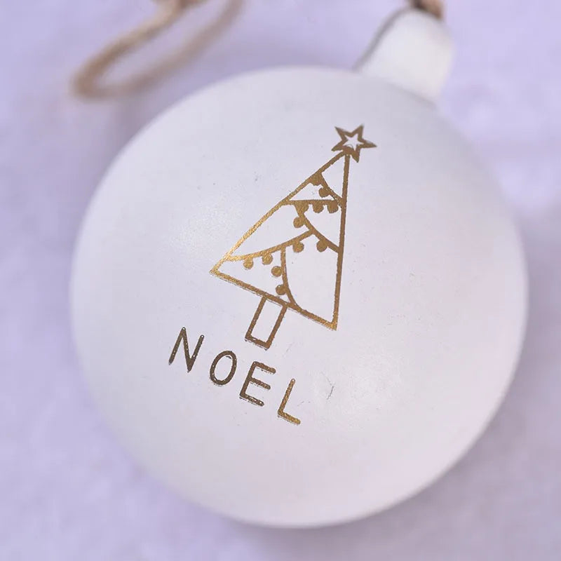 Boules de Noël en Bois Blanc durable