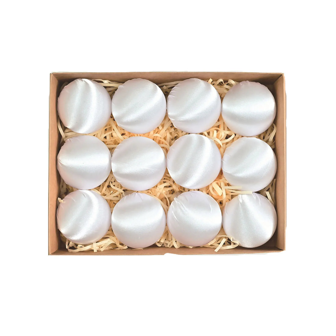 Boules de Noël en Velours Brillant Blanc