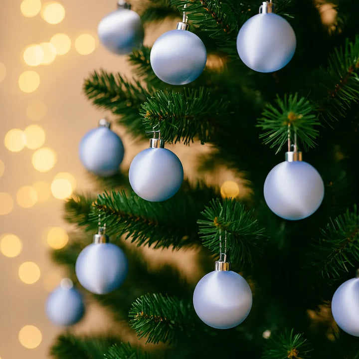 Boules de Noël en Velours Brillant Bleu Ciel