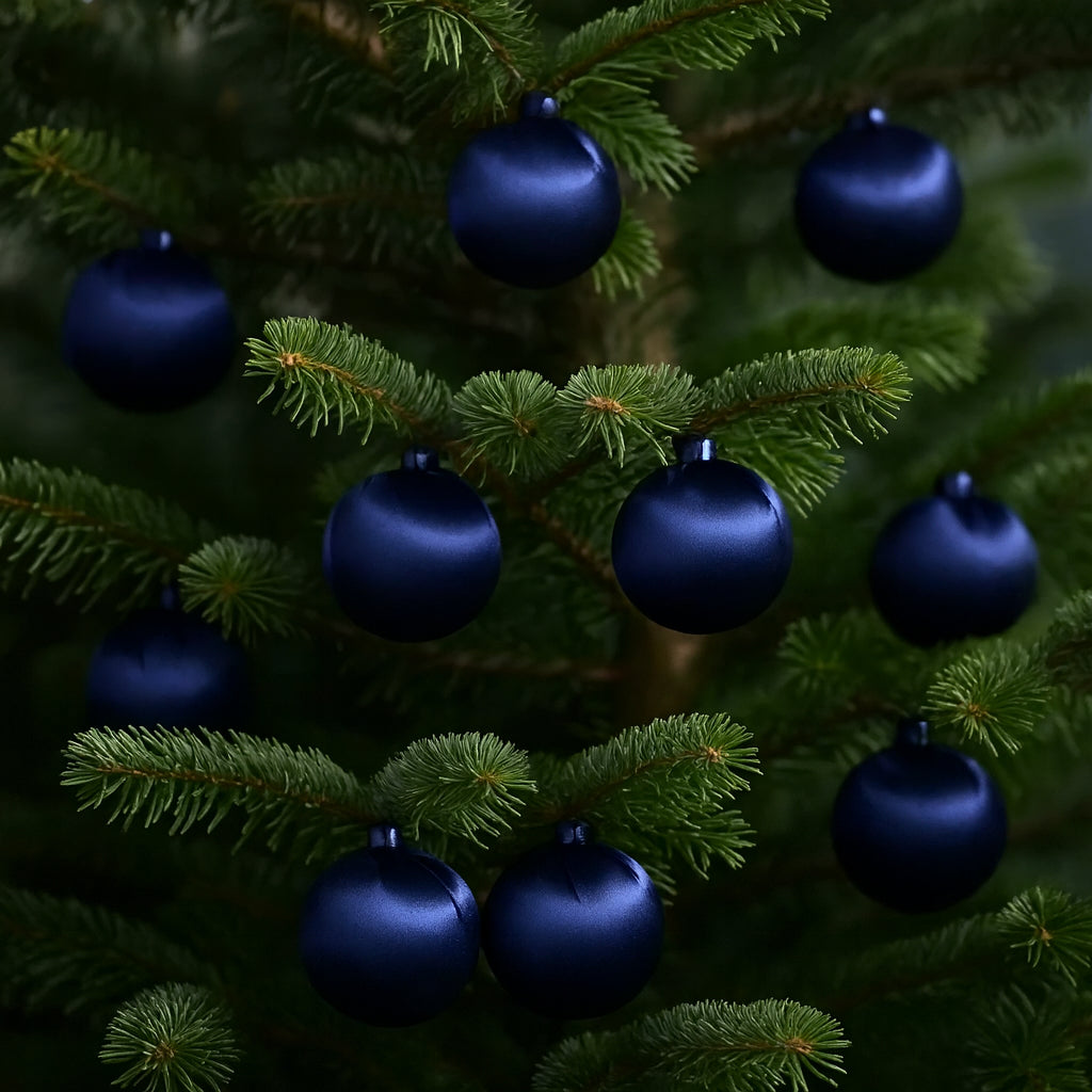 Boules de Noël en Velours Brillant Bleu Roi
