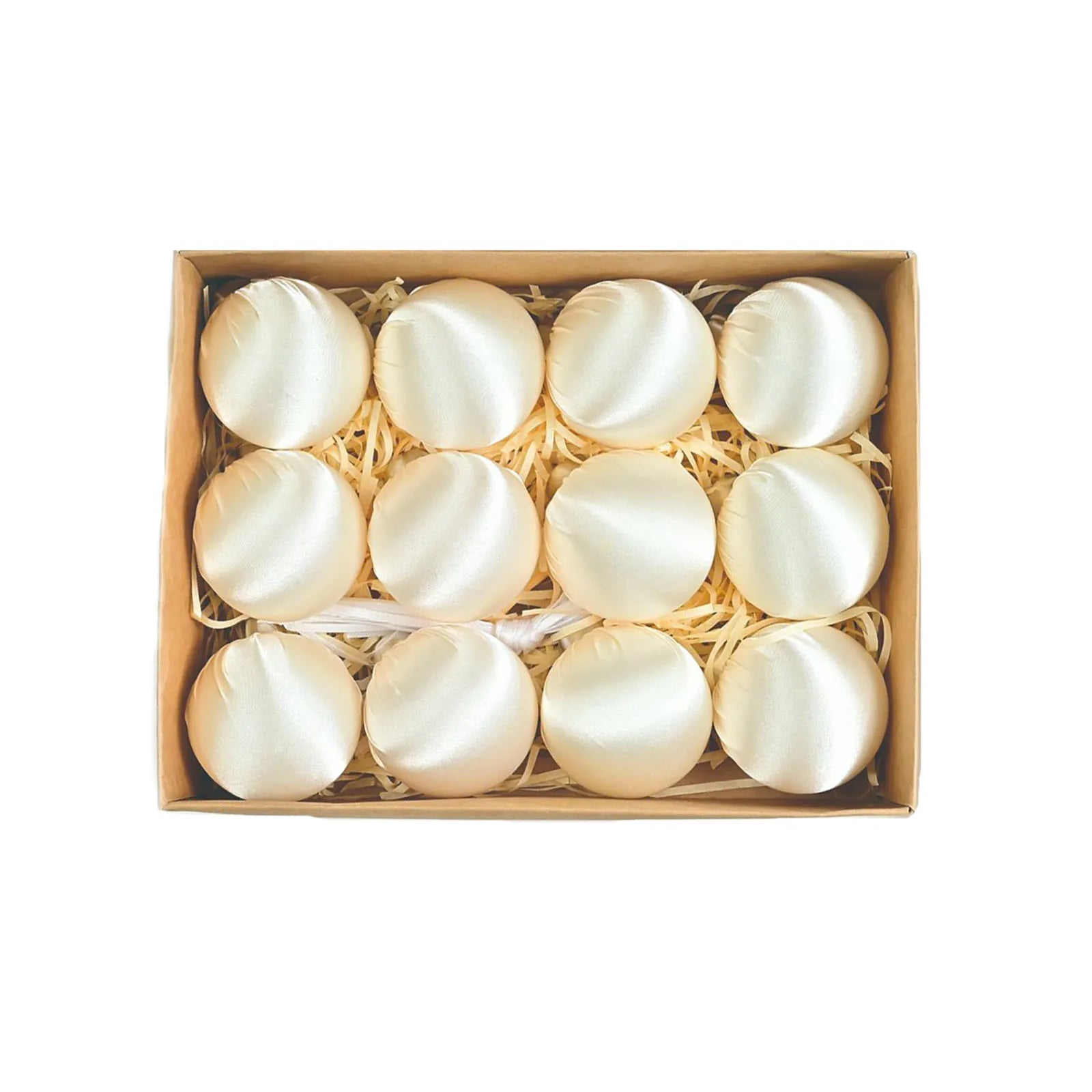 Boules de Noël en Velours Brillant Jaune Tendre