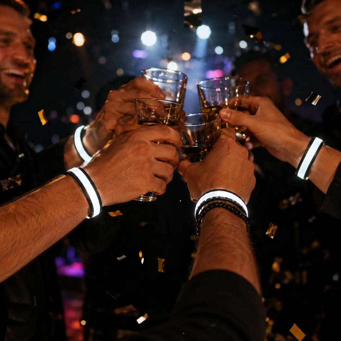 Bracelet Blanc Festif Réfléchissant