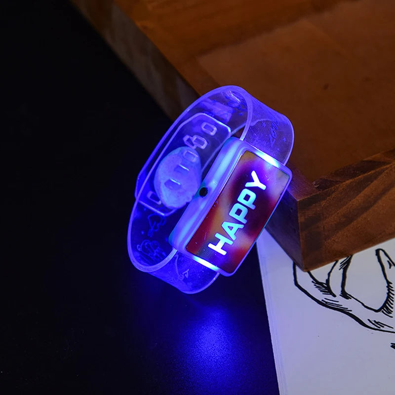 Bracelet Festif Lumineux Happy Bleu féerique