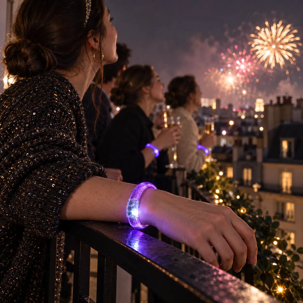 Bracelet Lumineux Violet Luxueux