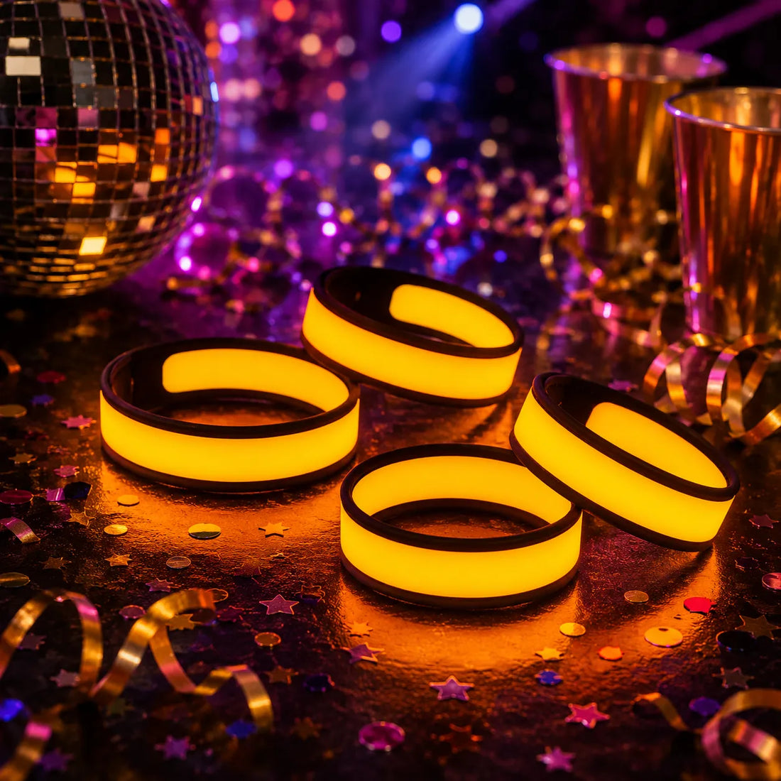 Bracelet Orange Lumineux De Fête joyeux