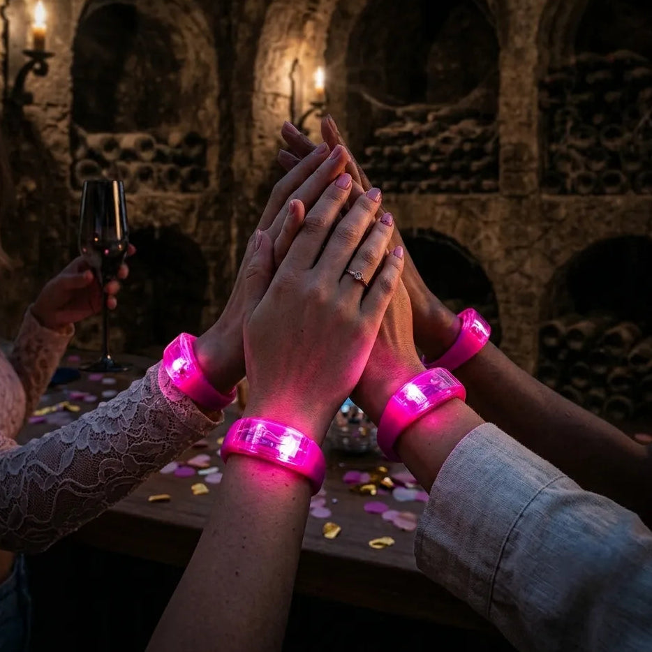 Bracelet Rose Clignotant à LED Festif