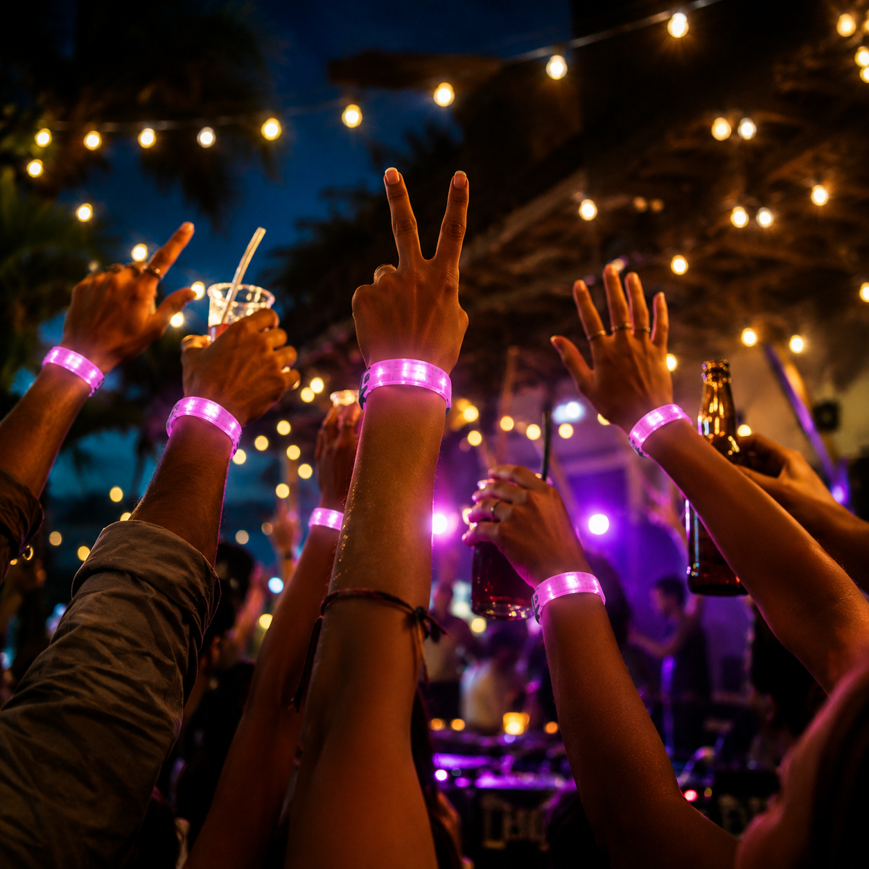 Bracelet Rose LED Fête 