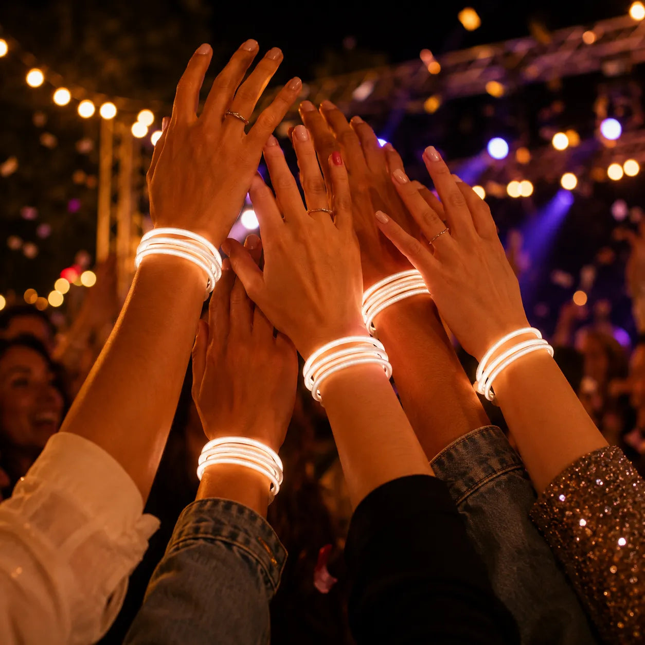 Bracelet Torsadés Blancs Fluorescents