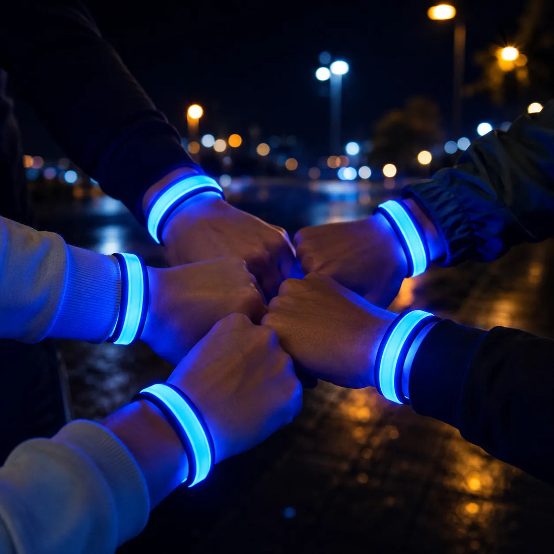 Bracelet de Fête Bleu Réfléchissant
