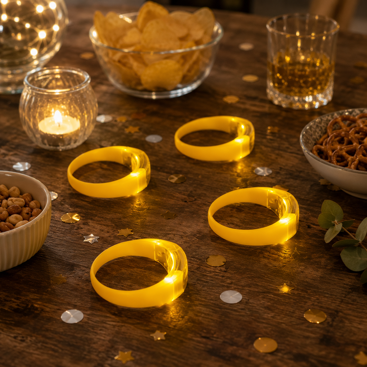 Bracelet de Fête Jaune à LED Cool
