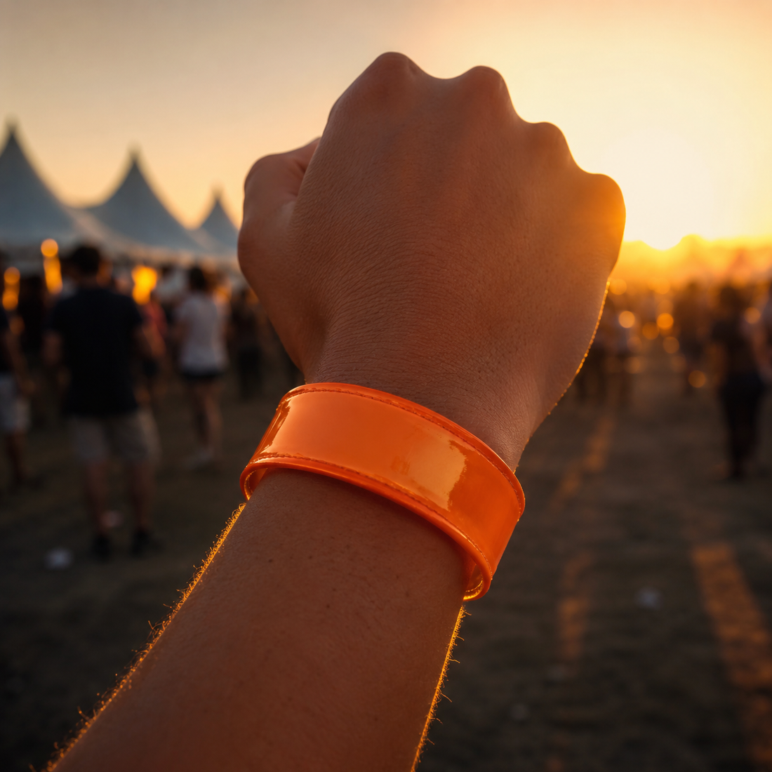 Bracelet de Fête Réfléchissante Orange Original