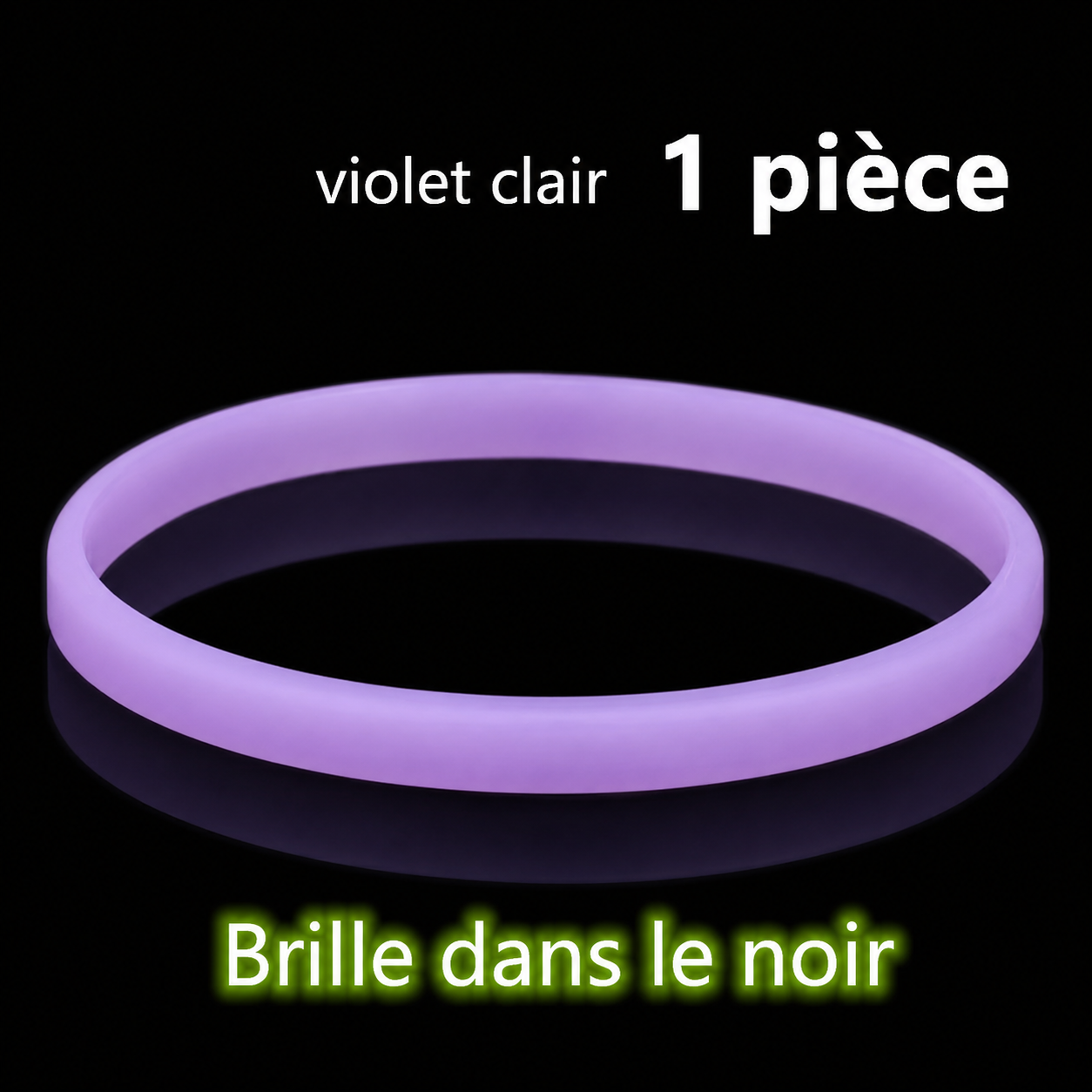 Bracelet en Silicone Plat Violet Fluorescent Design