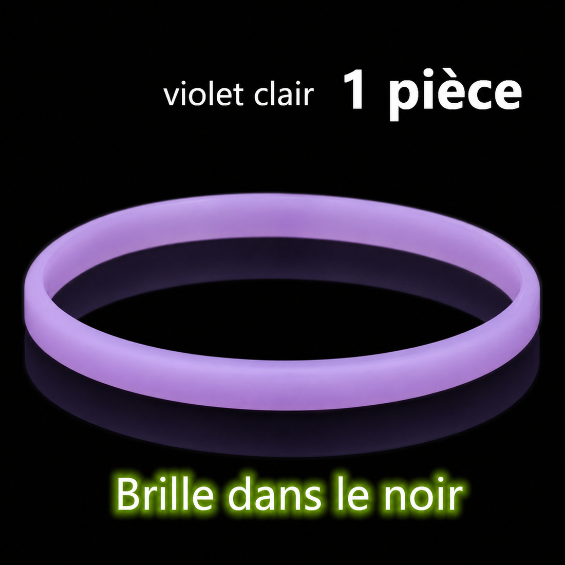 Bracelet en Silicone Plat Violet Fluorescent Design