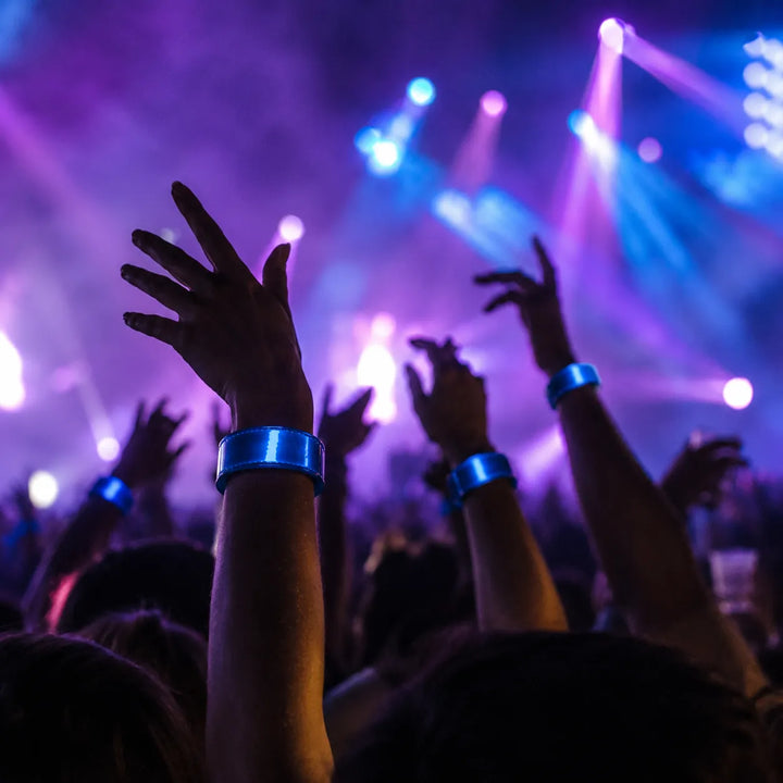 Bracelets Bande Réfléchissante de Fête Bleu 