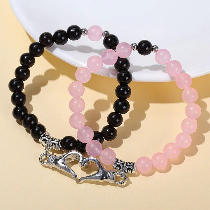 Bracelets Couple Rose et Noir