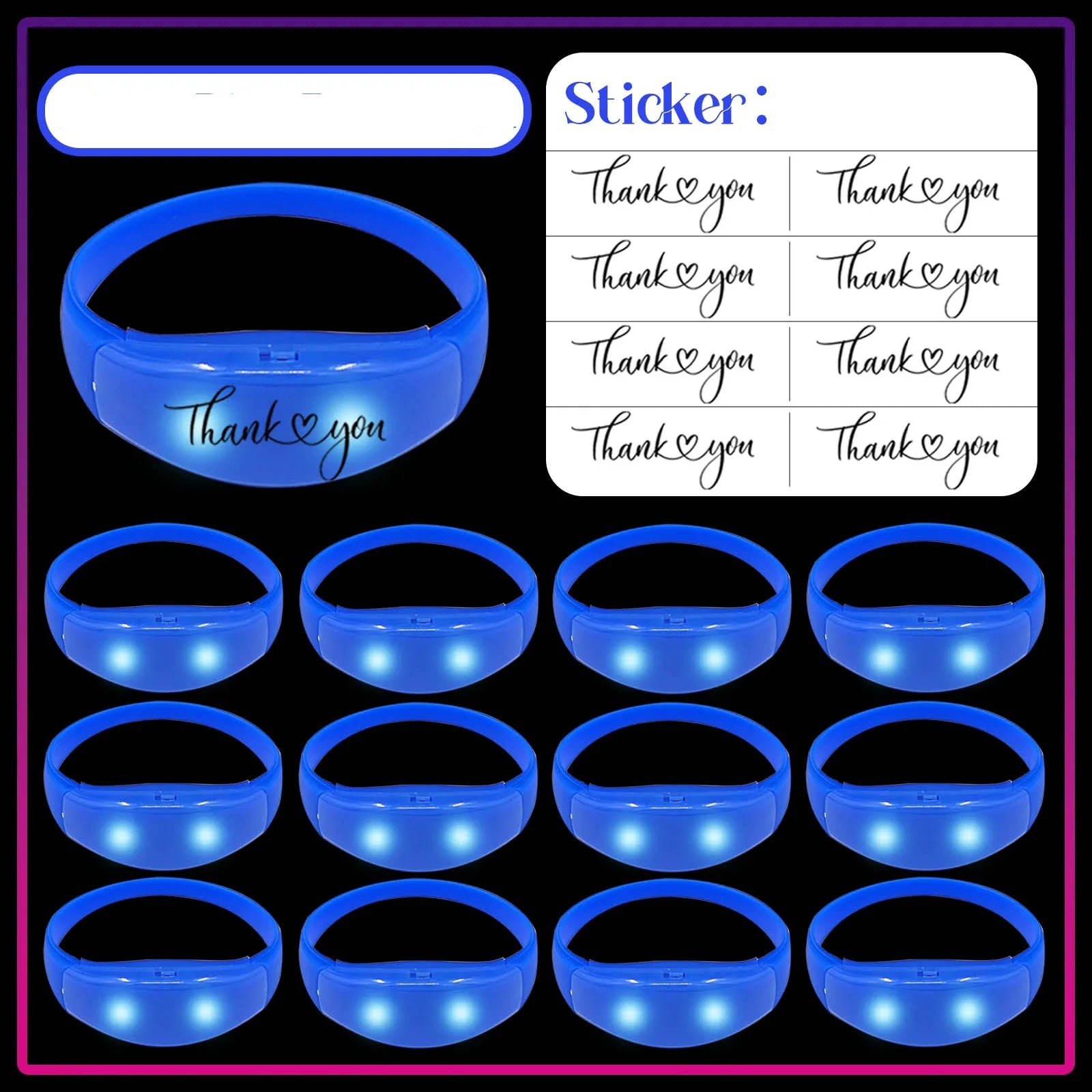 Bracelets Lumineux Bleus Thank You Unique