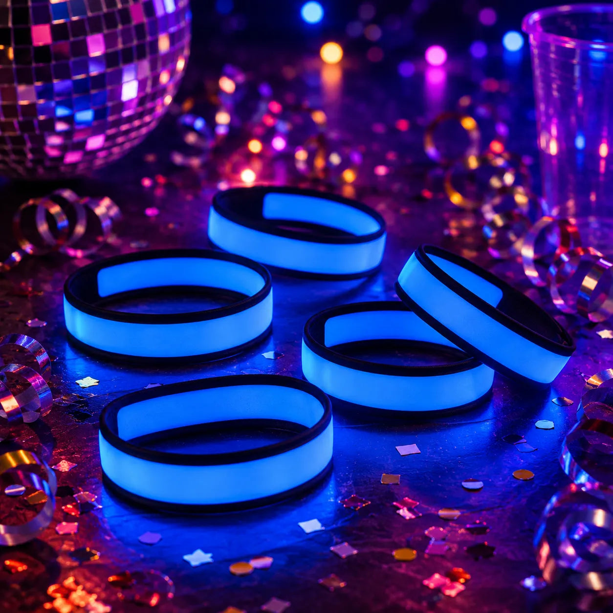 Bracelets Lumineux De Fête Bleu magique