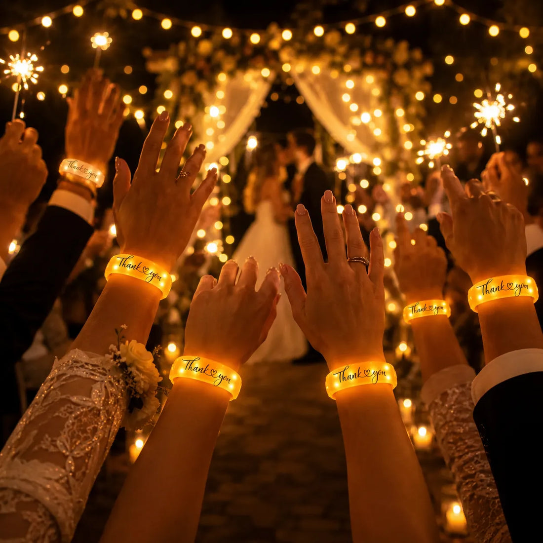 Bracelets Lumineux Oranges Mariage