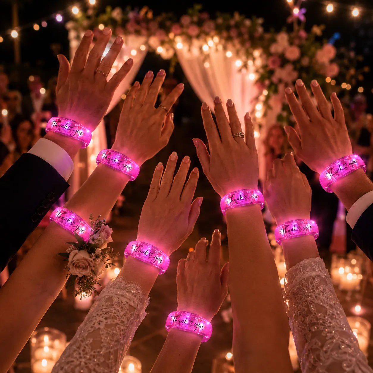 Bracelets Lumineux Roses Mariage Thank You