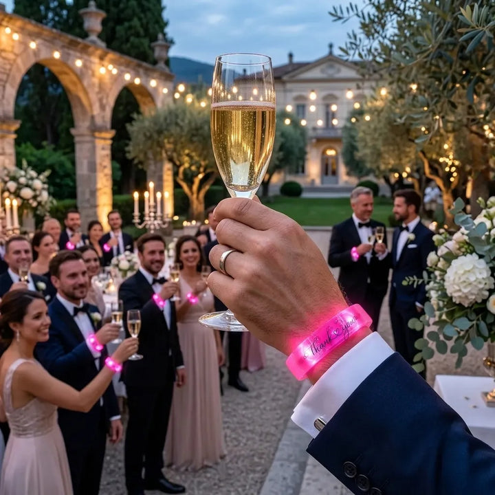 Bracelets Lumineux Roses Mariage Thank You original