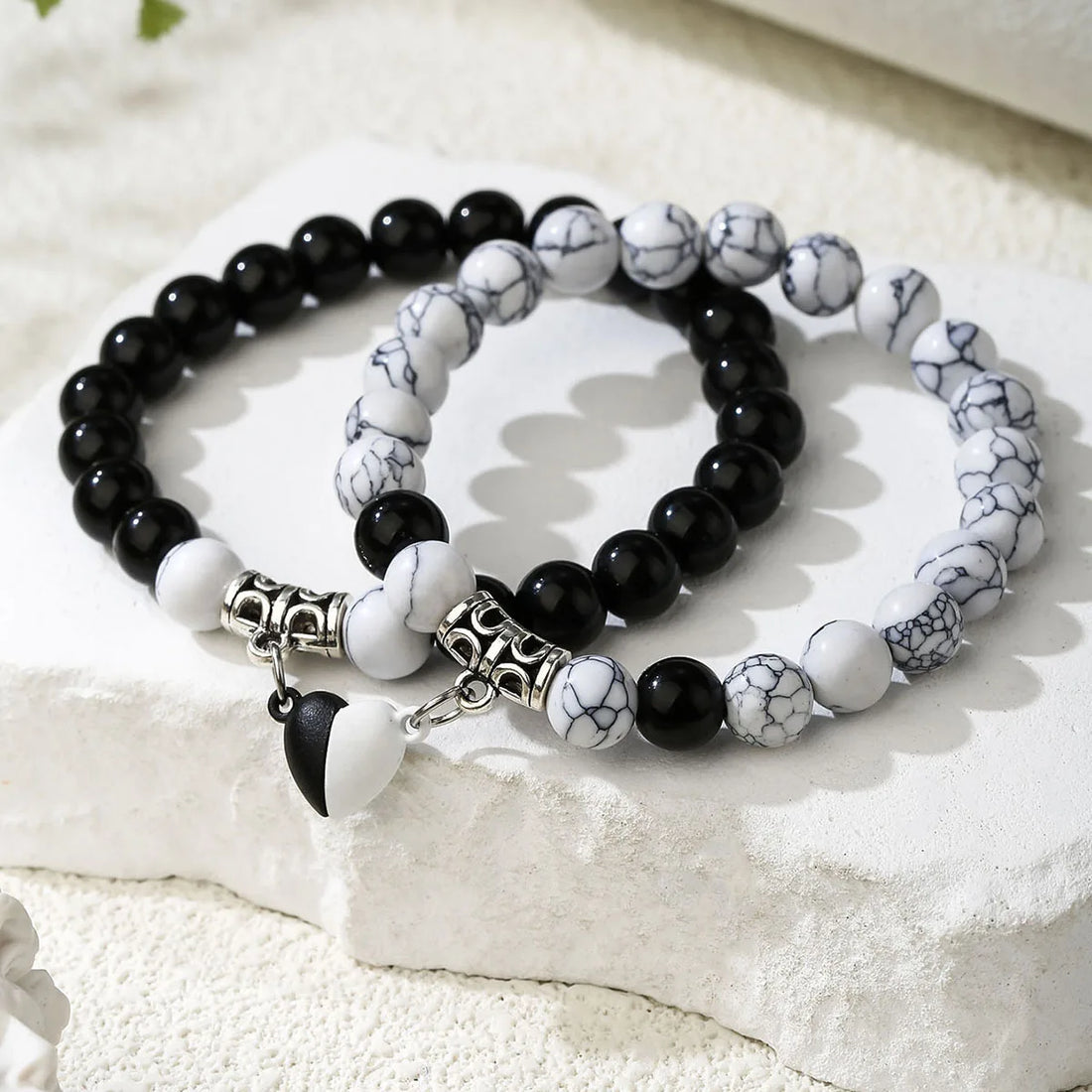 Bracelets Perles Couple Cœur Aimant