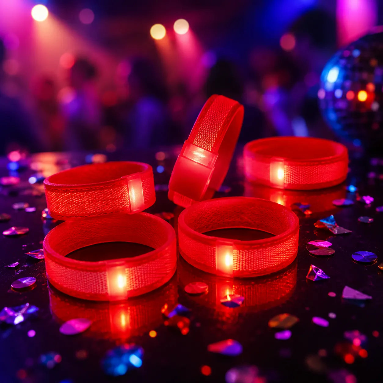 Bracelets Rouges Lumineux Electroniques Festif