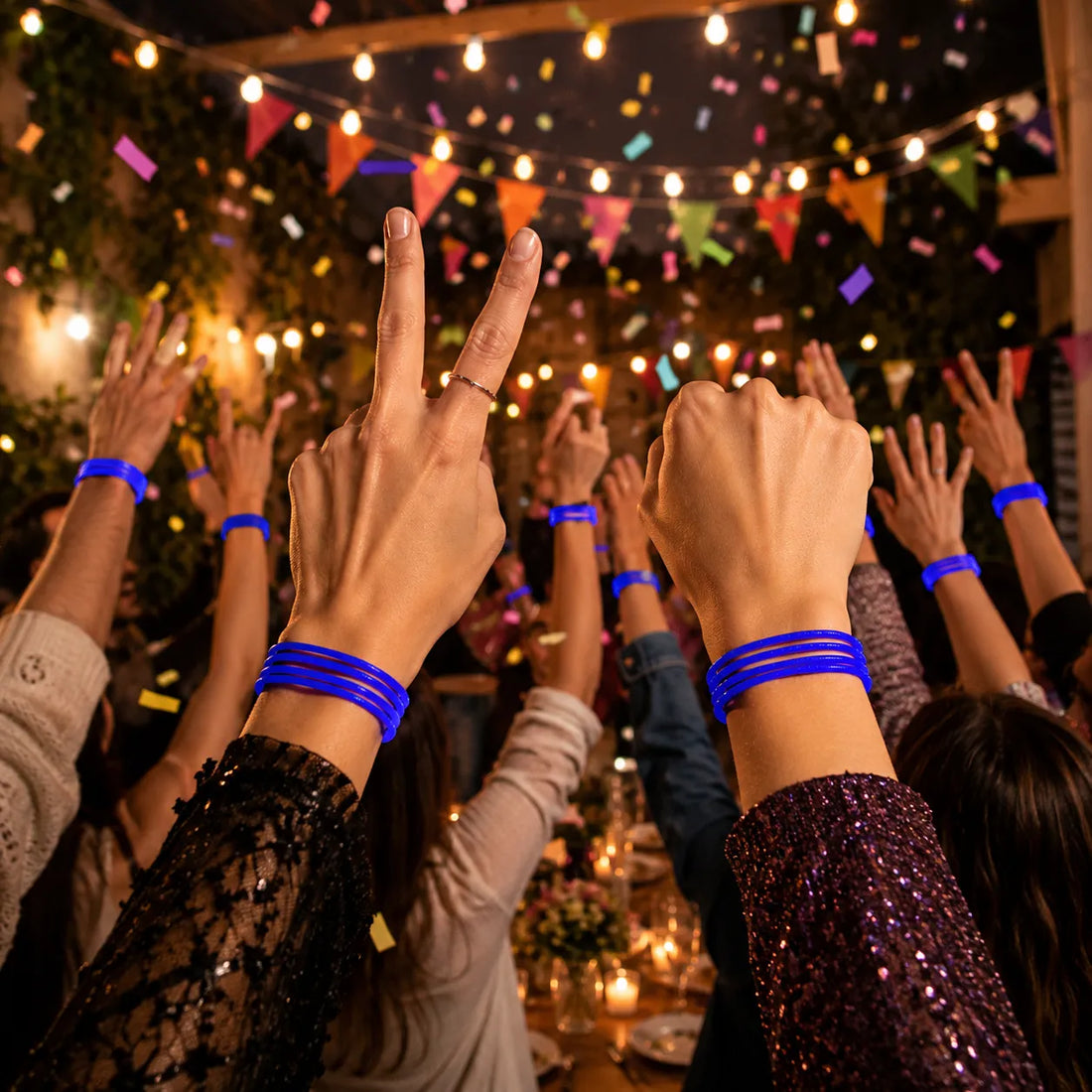 Bracelets Torsadés Fluorescents Bleus 