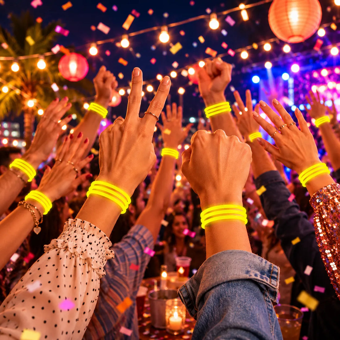 Bracelets Torsadés Fluorescents Jaunes  Cool