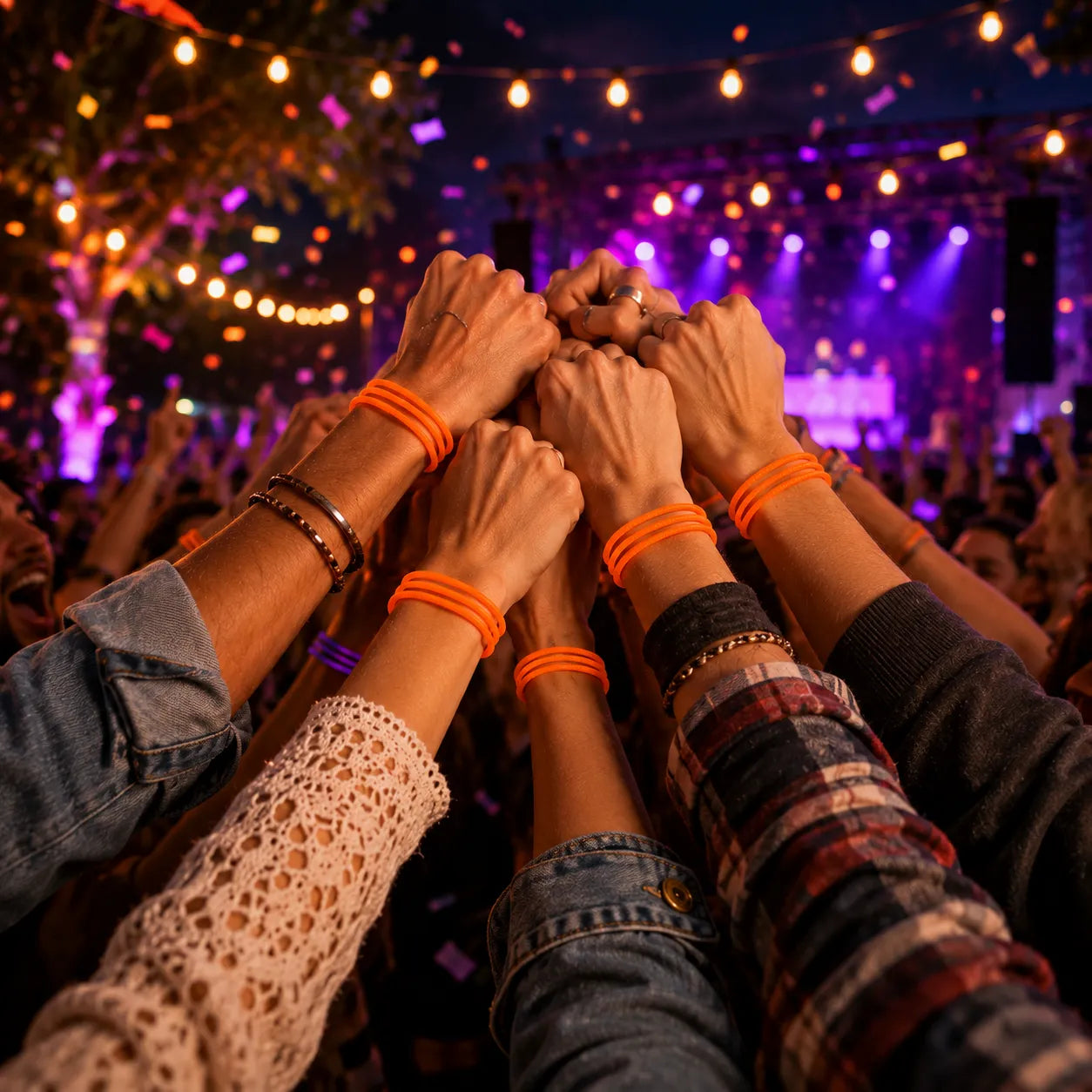 Bracelets Torsadés Fluorescents Orange 