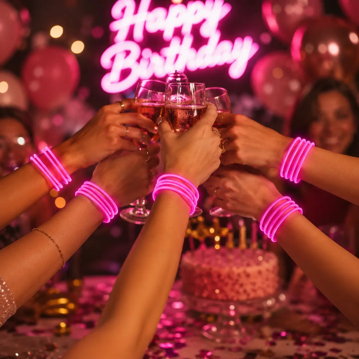 Bracelets Torsadés Rose Fluorescents