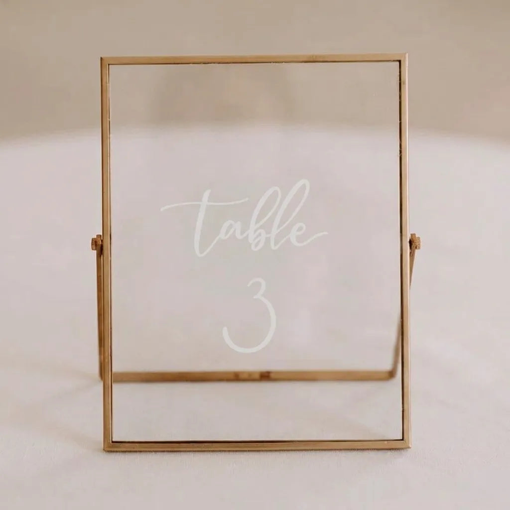 Cadre Numéro de Table Mariage Minimaliste