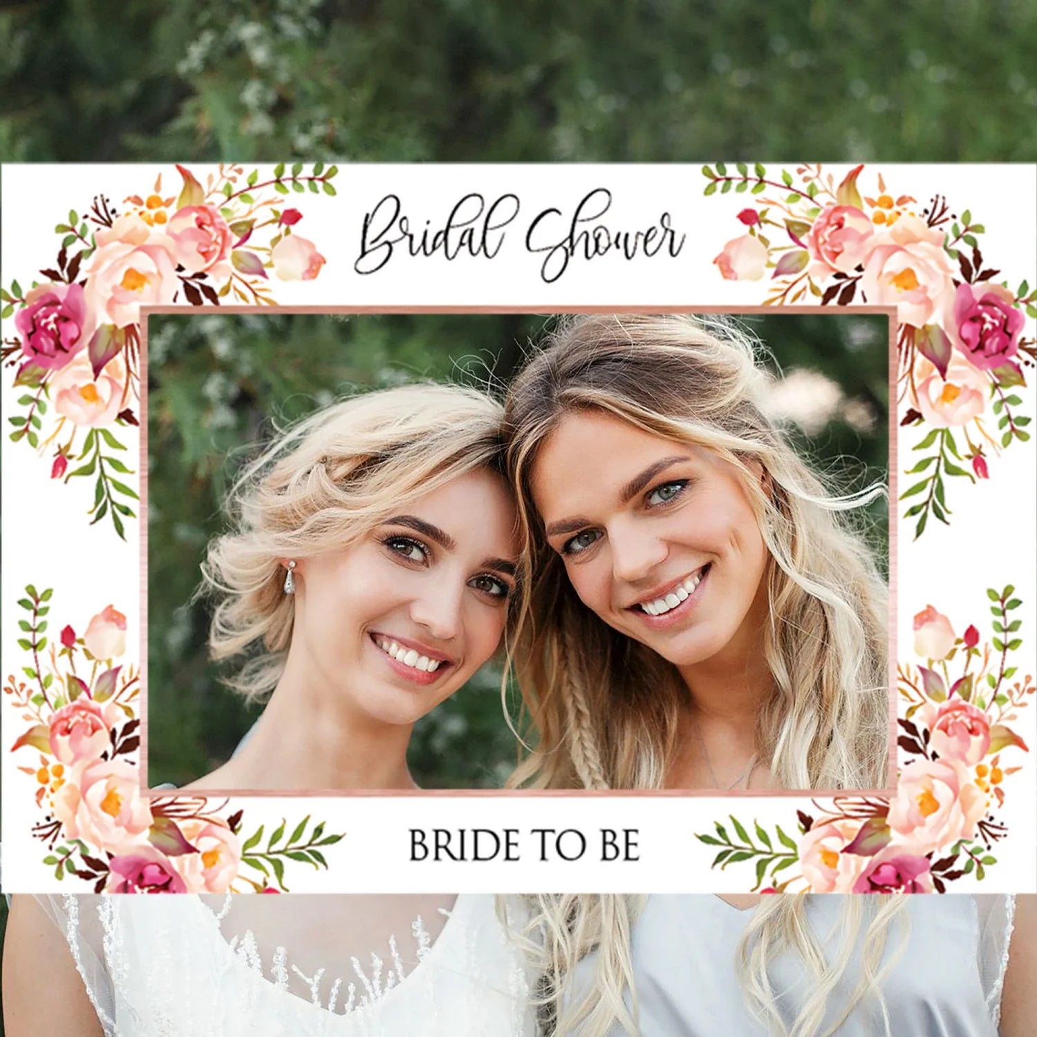 Cadre Photobooth EVJF Fleuri Festive
