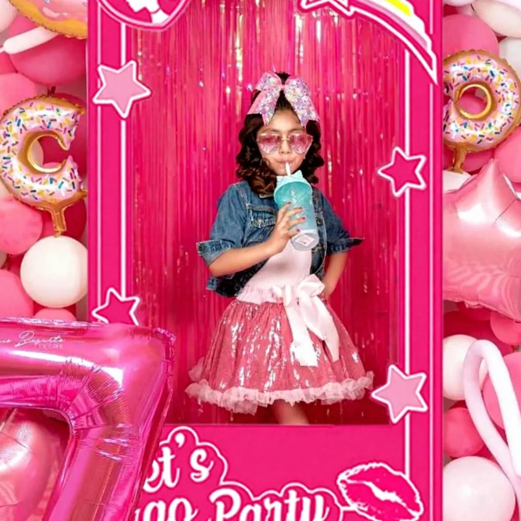 Cadre Photobooth Let’s Go Party Rose Moderne
